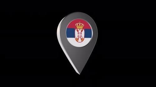 Videohive - 3d Animation Map Pointer With Serbia Flag With Alpha Channel - 4K - 37215478 - 37215478