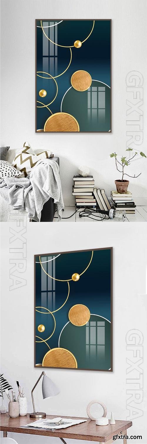 Modern geometric abstract circular relief decorative painting