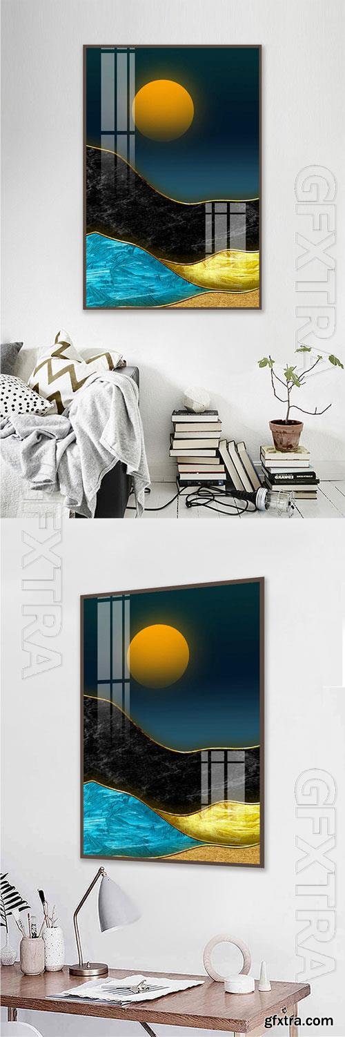 Abstract simple geometric relief decorative painting