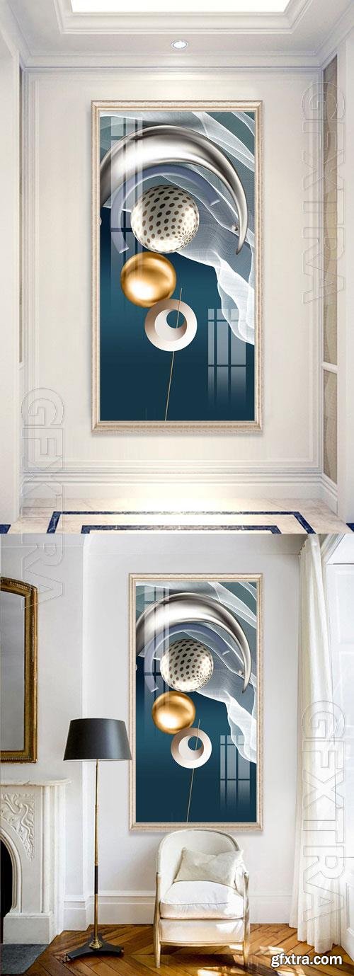 Modern geometric light luxury Chinese style porch decoration painting