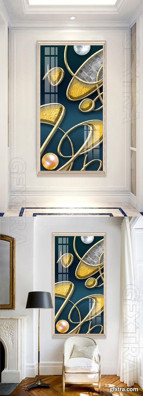 Abstract texture porch Chinese style light luxury decorative painting