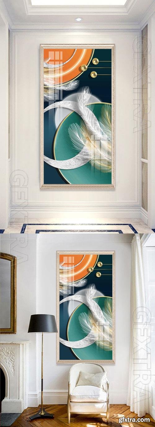 Abstract texture geometric light luxury porch decoration painting