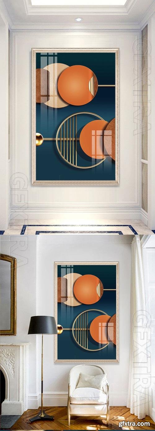 Geometric modern light luxury embossed porch decorative painting