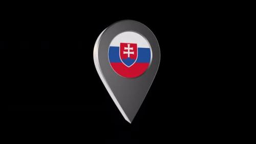 Videohive - 3d Animation Map Pointer With Slovakia Flag With Alpha Channel - 2K - 37215481 - 37215481