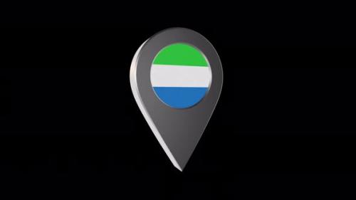 Videohive - 3d Animation Map Pointer With Sierra Leone Flag With Alpha Channel - 4K - 37215485 - 37215485