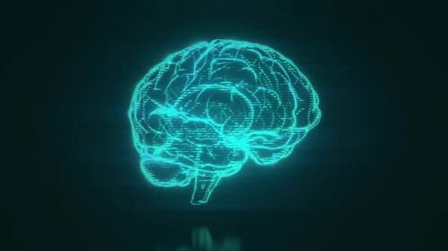 Videohive - Brain Hologram Visualization Looped Animation - 37226090 - 37226090