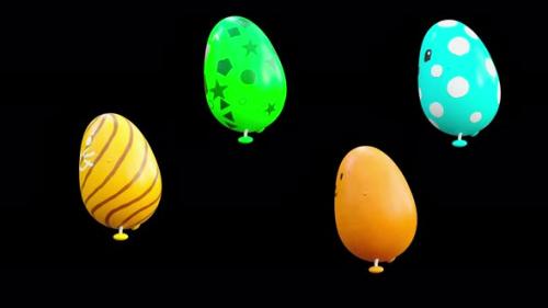 Videohive - 70 Easter Day Eggs Dancing 4K - 37233924 - 37233924