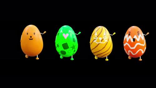 Videohive - 69 Easter Day Eggs Dancing 4K - 37233925 - 37233925