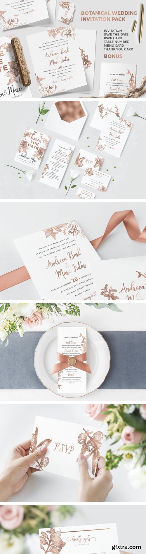 Botanical Wedding Invitation Pack