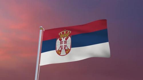 Videohive - Flag Of Serbia Waving 4k - 37177542 - 37177542