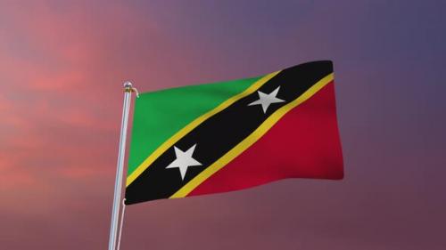 Videohive - Flag Of Saint Kitts And Nevis Waving 4k - 37177569 - 37177569