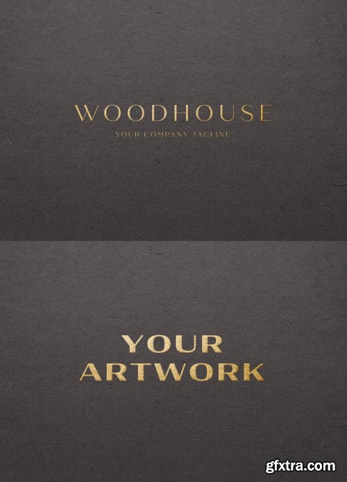 Gold Foil Logo Mockup on Dark Paper 334582340