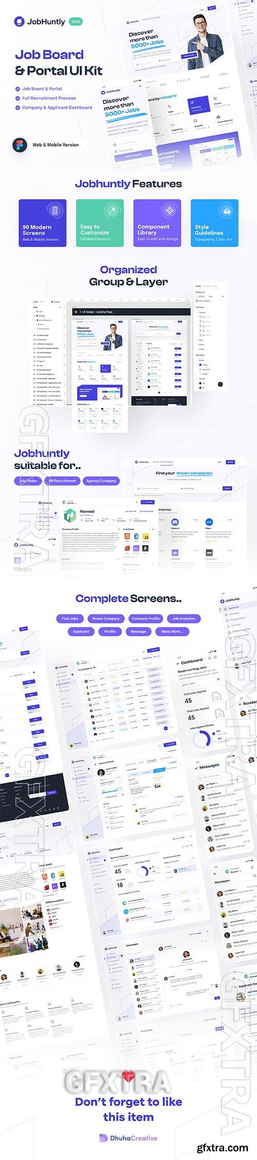 Jobhuntly - Job Board & Portal UI Kit