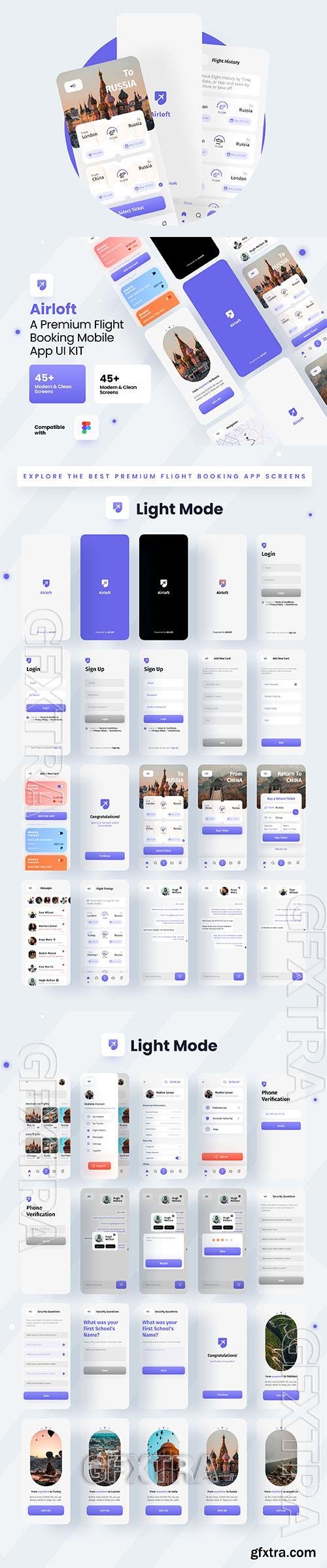 Airloft - A Premium Flights Booking Mobile App UI Kit