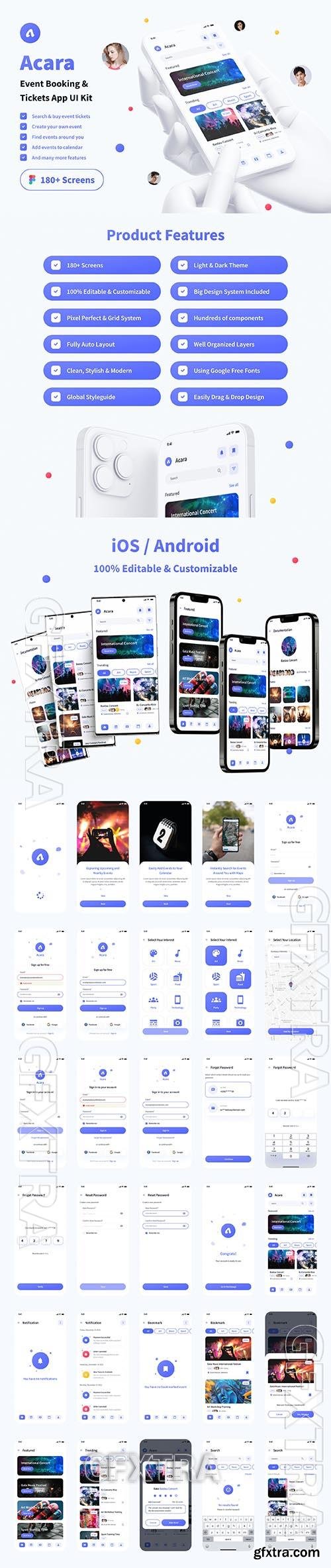 Acara - Event Booking & Tickets App UI Kit