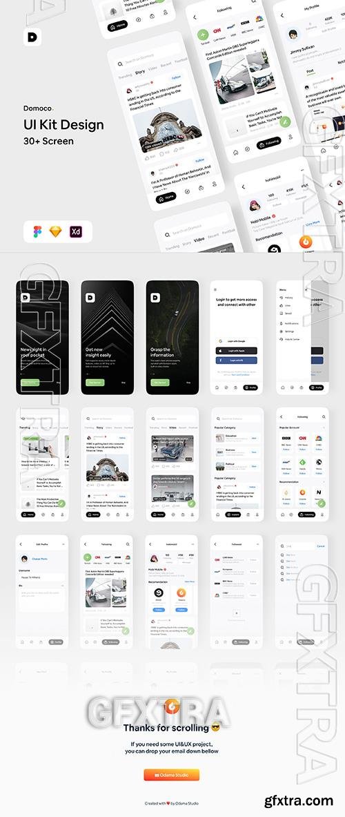 Domoco News Letter Mobile App UI KIT