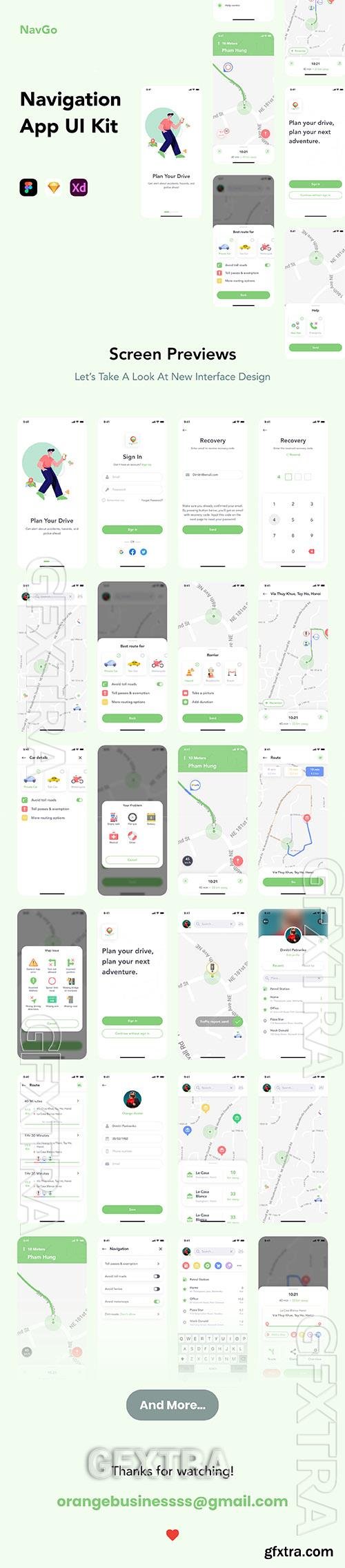 NavGo - Navigation App UI Kit 