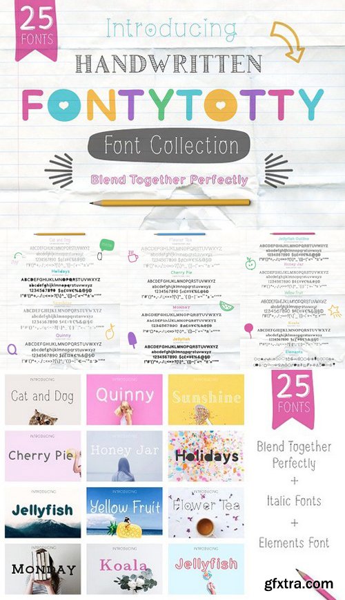 Fontytotty 25 Font Collection