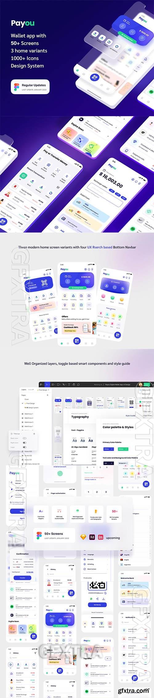 Payou digital wallet app UI kit