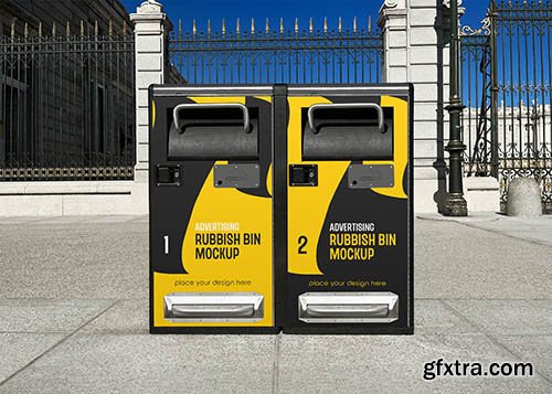 Advertising rubbish bin mockup