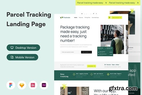 Parcel Tracking Landing Page UI KIT