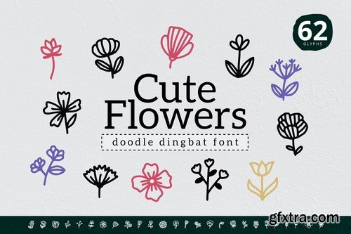 Cute Flowers Dingbat Font