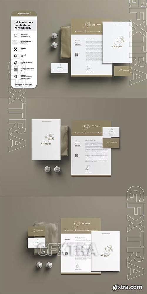 Minimalist Corporate Stationery Mockup 8P3RDU7