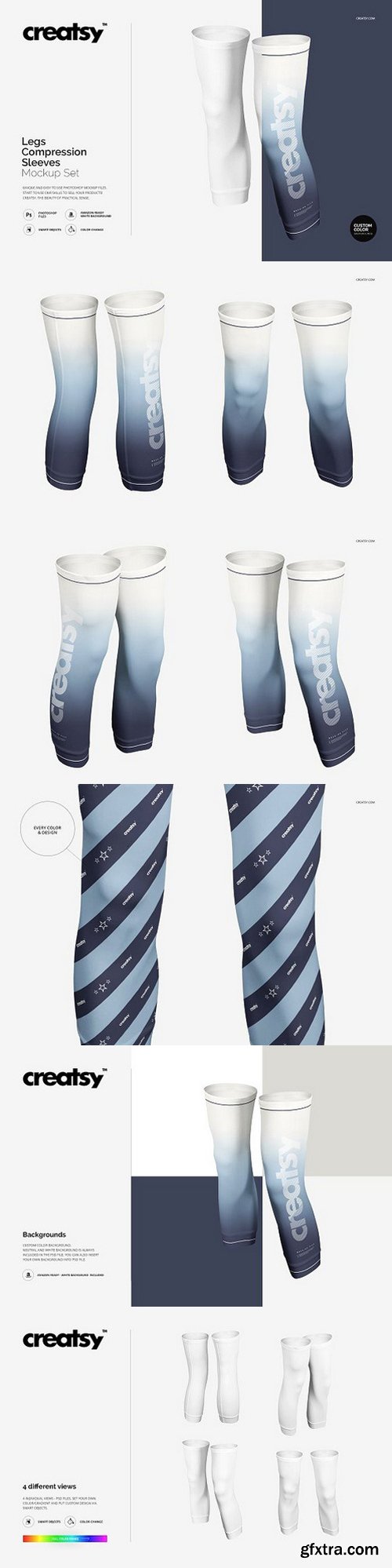 Legs Compression Sleeves Mockup Set