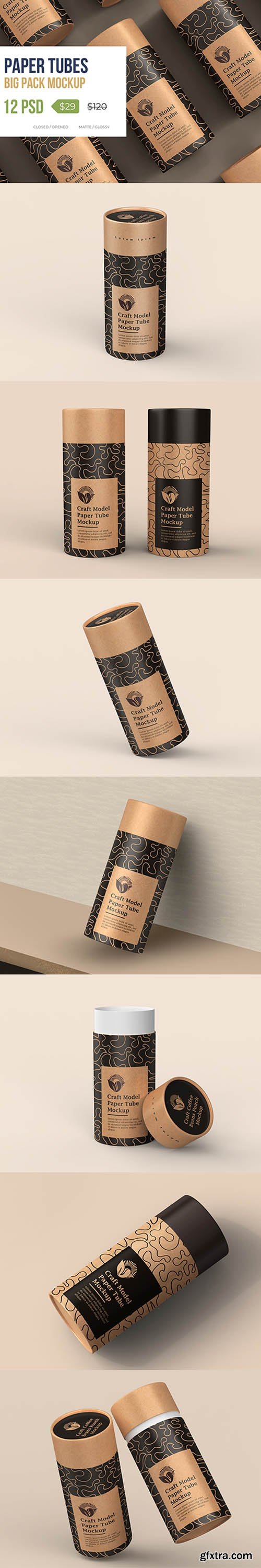 Paper Tubes Big Pack Mockup