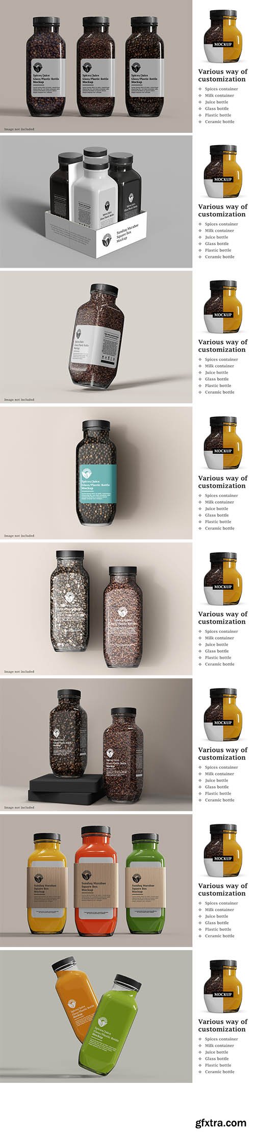 Ceramic plastic or glass bottle mockup