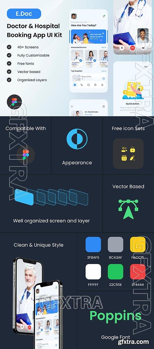 E.Doc - Doctor & Hospital Booking App UI Kit