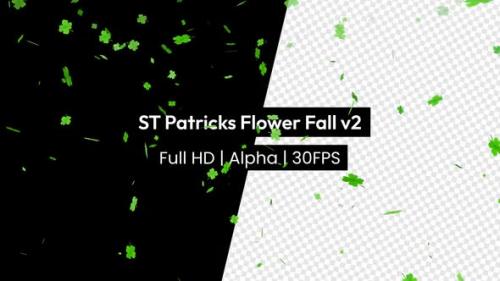 Videohive - ST Patricks Day Green Flower Leaf or Leaves Falling with Alpha - 37244379 - 37244379