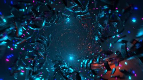 Videohive - Movement and rotation of the camera in a futuristic tunnel.. - 37244391 - 37244391