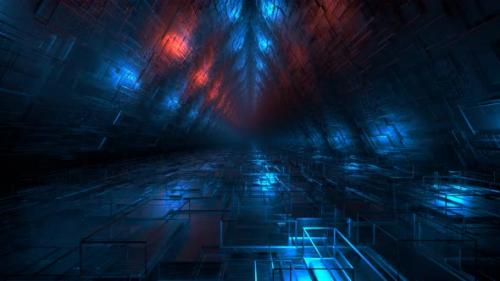 Videohive - The movement of the camera along the corridor of the space ship. VJ loop. - 37244392 - 37244392