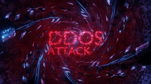 Videohive - Inscription DDOS in technological tone. Concept of DDOS attack on information systems.. - 37244408 - 37244408