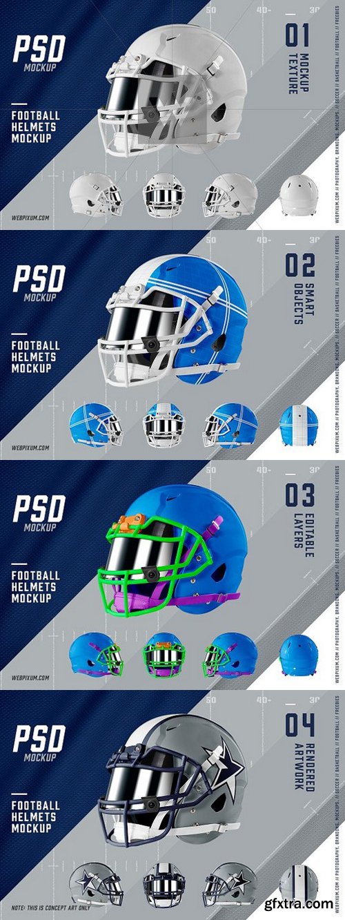 Football Helmets Mockup Template 5