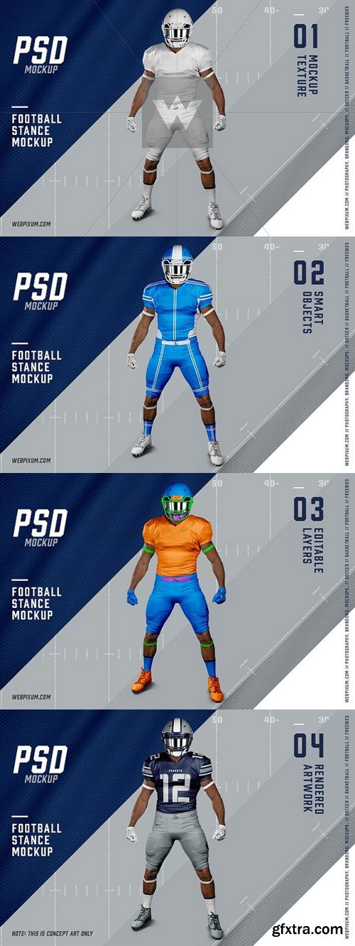 Football Stance Mockup Template