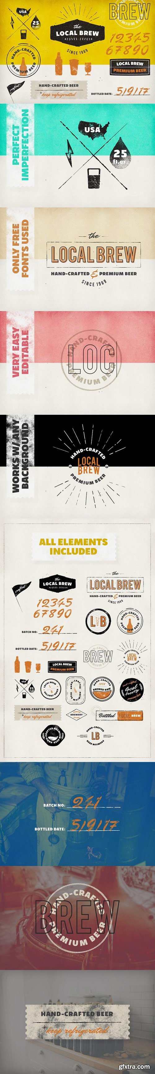 Vintage Logos Badges Local Brew