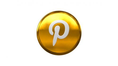 Videohive - Golden 3D Pinterest Icon - 37326703 - 37326703