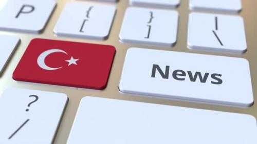 Videohive - News Text and Flag of Turkey on the Keys - 37333886 - 37333886