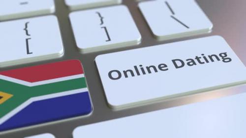 Videohive - Online Dating Text and Flag of South Africa on the Keyboard - 37334035 - 37334035