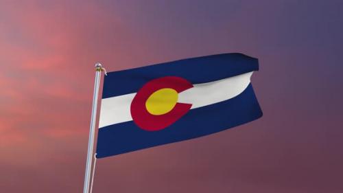 Videohive - Flag Of Colorado Waving 4k - 37338661 - 37338661