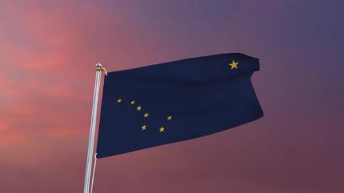 Videohive - Flag Of Alaska Waving 4k - 37338663 - 37338663