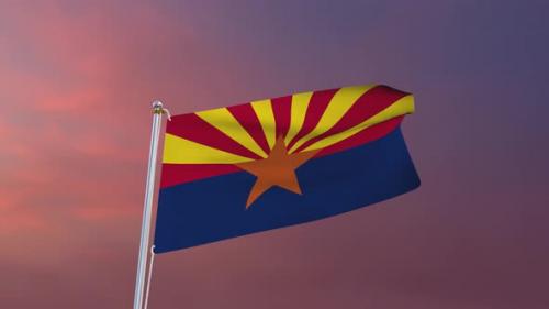 Videohive - Flag Of Arizona Waving 4k - 37338665 - 37338665