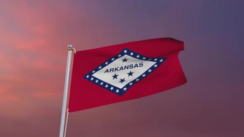 Videohive - Flag Of Arkansas Waving 4k - 37338666 - 37338666