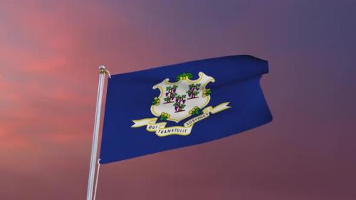 Videohive - Flag Of Connecticut Waving 4k - 37338669 - 37338669