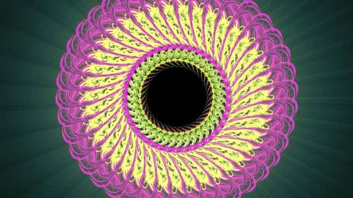 Videohive - 3d yellow glowing mandala moving - 37342291 - 37342291