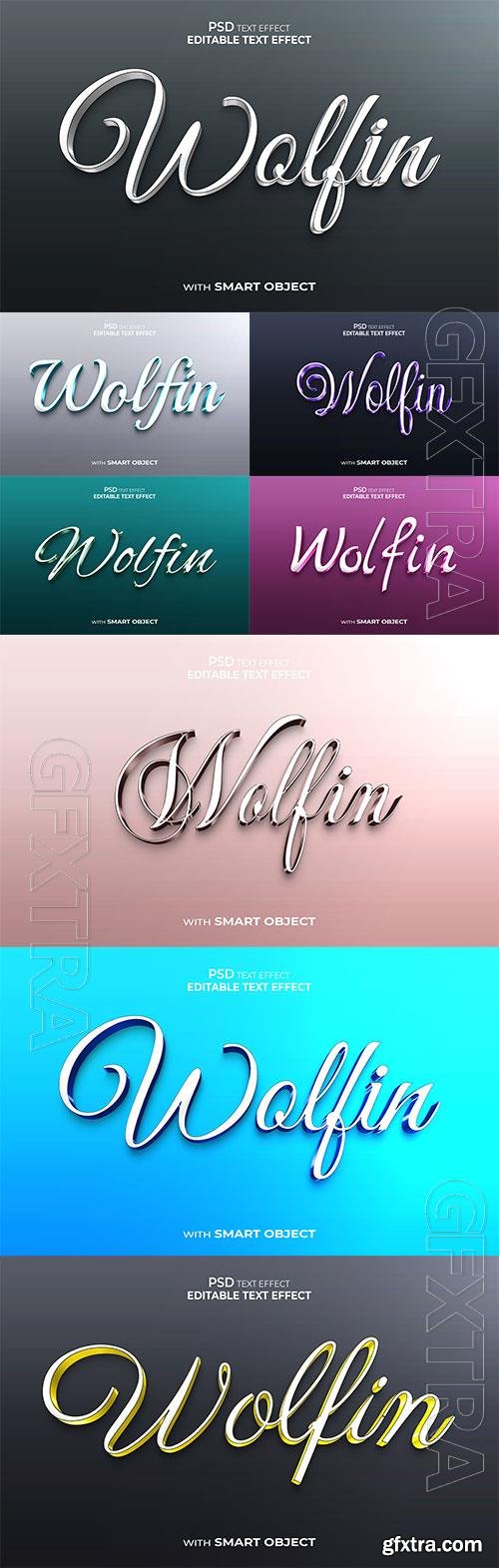 Wolfin text effect mockup text premium psd