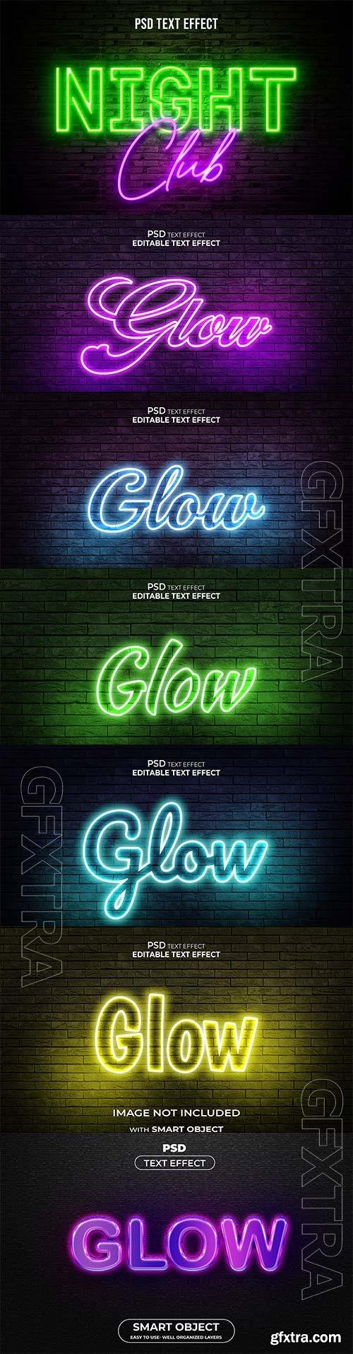 Glow text effect premium psd