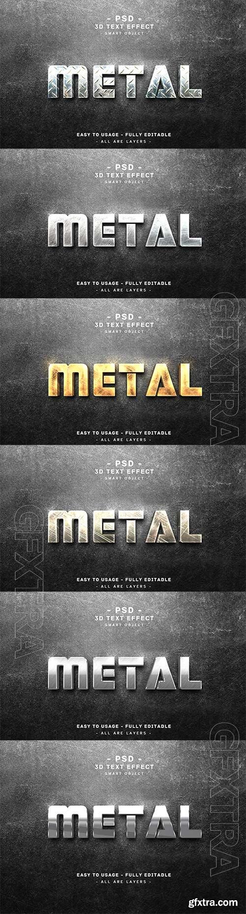 3d metal text effect style premium psd